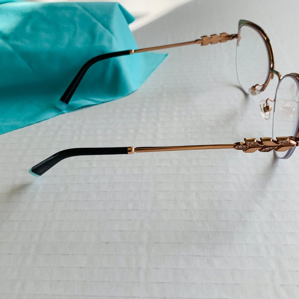 TIFFANY & CO Sophisticated Eyeglasses Crystal Embellishment  and Case